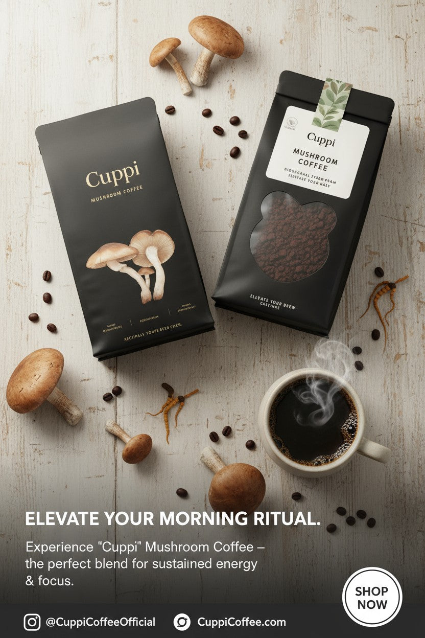 Cuppi Mushroom Detox + Caffeine Coffee